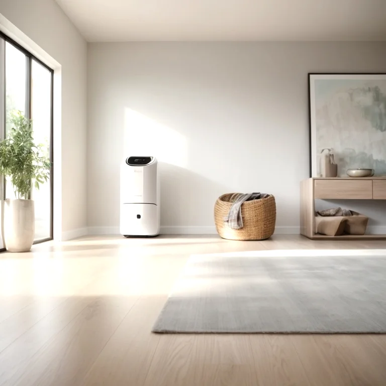 Pet water dispenser on kitchen floor